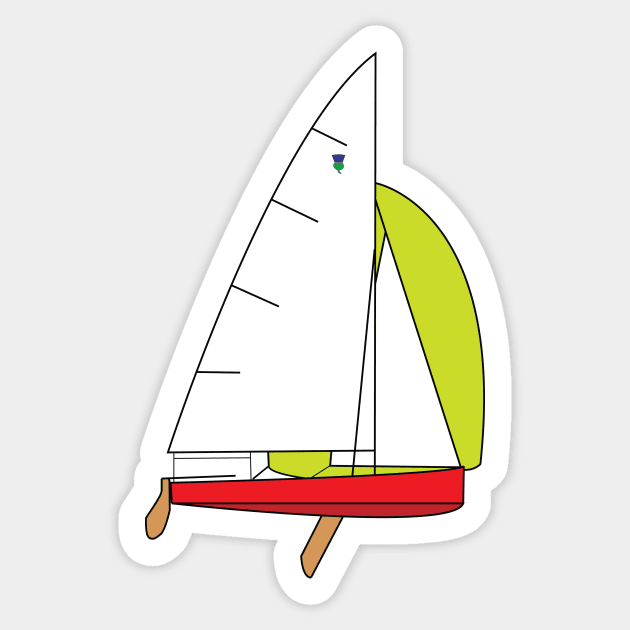 Thistle Sailboat Sticker by CHBB